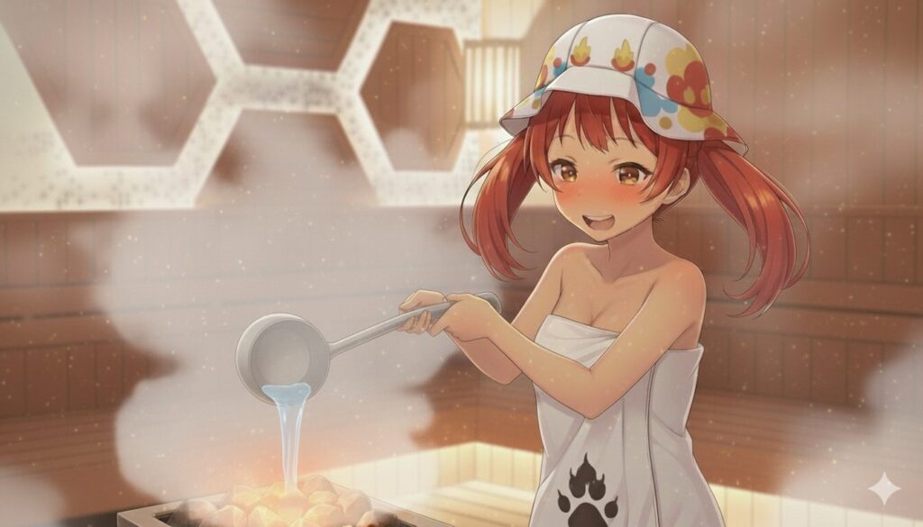 ロウリュの瞬間の様子