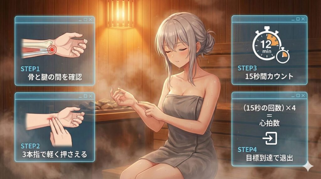 脈を測るイメージ