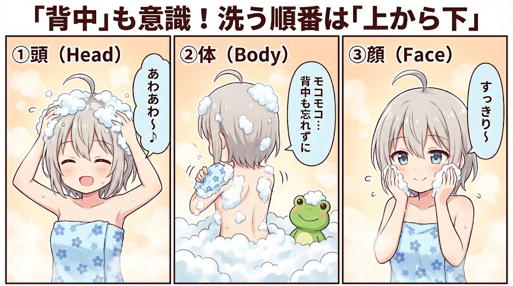 洗う順番のイメージ