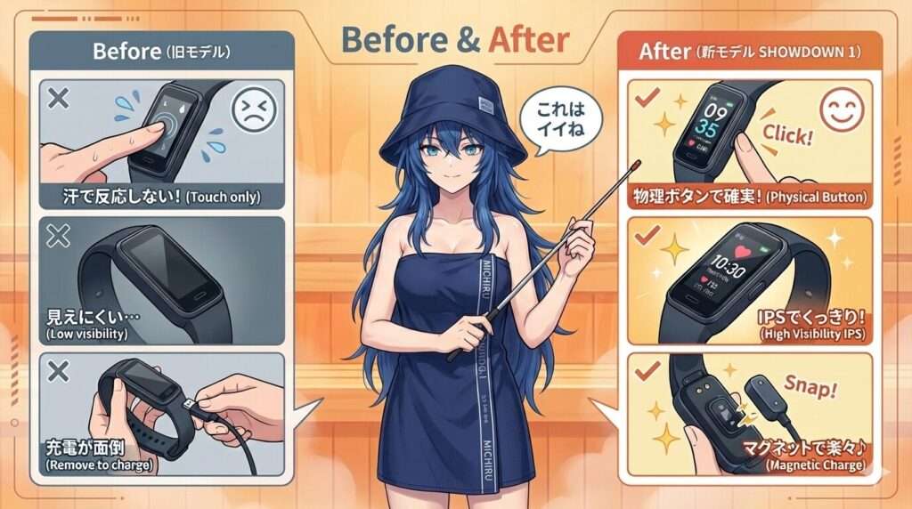新型サウォッチの3つの進化図解