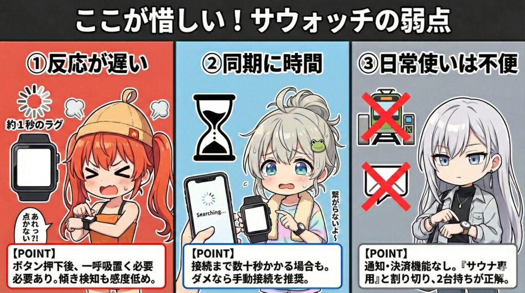 サウォッチの弱点