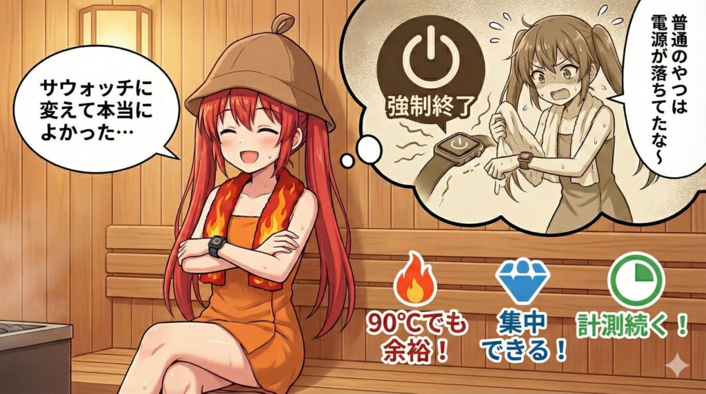 90℃でもサウォッチなら安心
