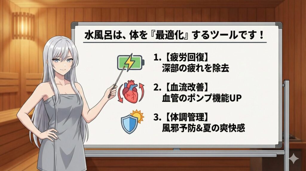 水風呂の効能の図解