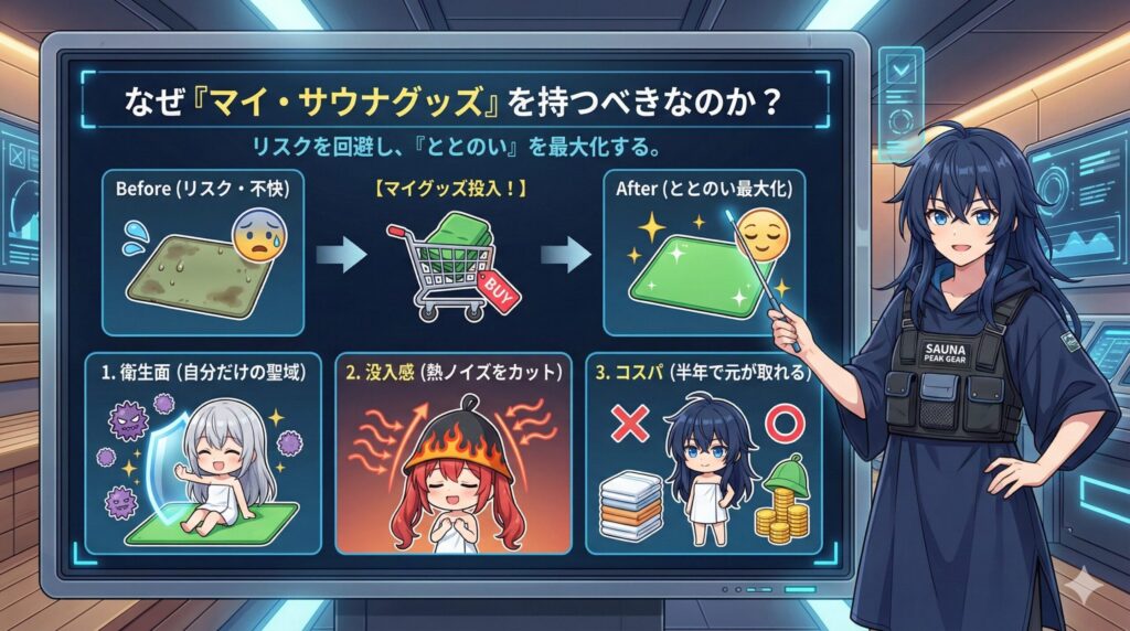 サウナグッズを持つ理由解説図解