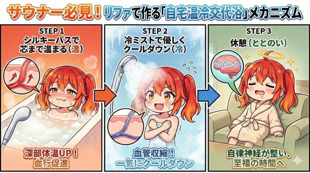 自宅温冷交代浴のイメージ