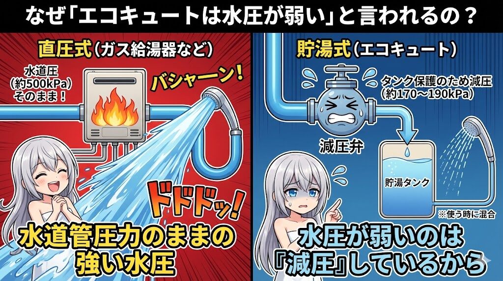 直圧式とエコキュートの違い