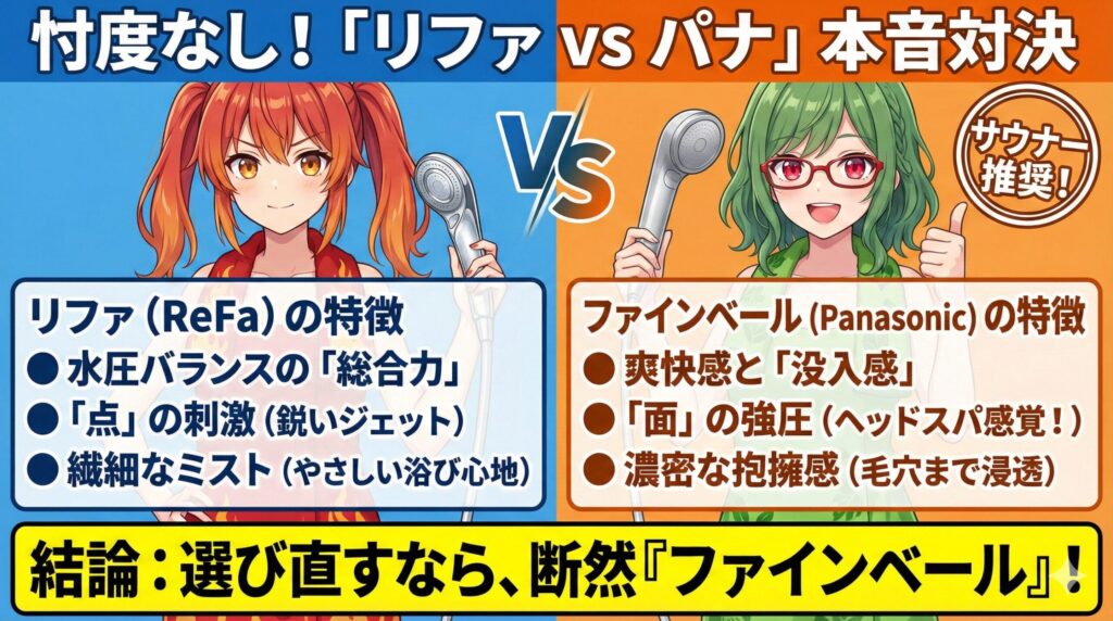 リファ、パナソニック比較図解