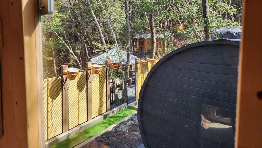 バレルサウナ内から見える景色