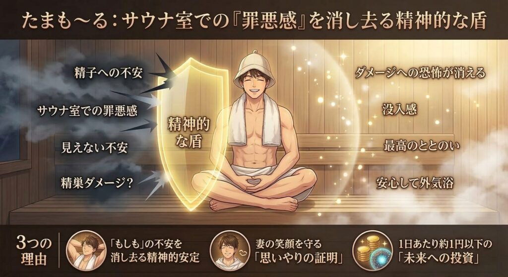サウナ室でたまもーるを使う理由