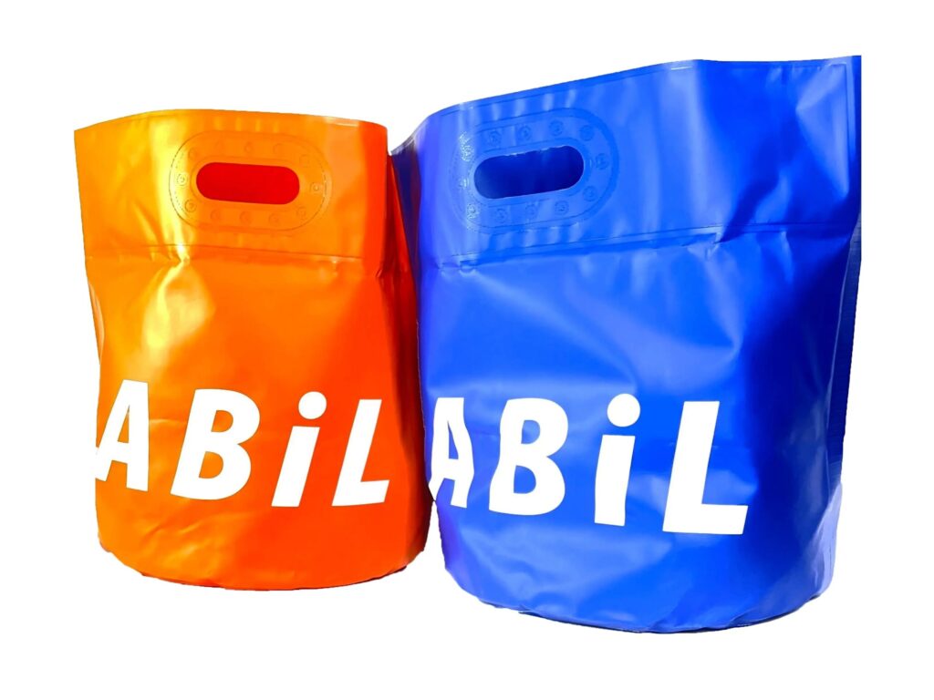 ABiL 防水バッグ オレンジ・ブルー2色展開