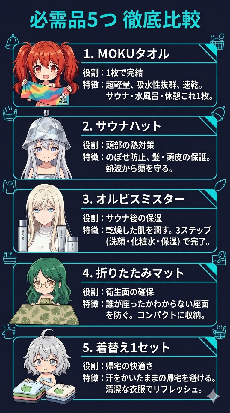 必需品5つ徹底比較