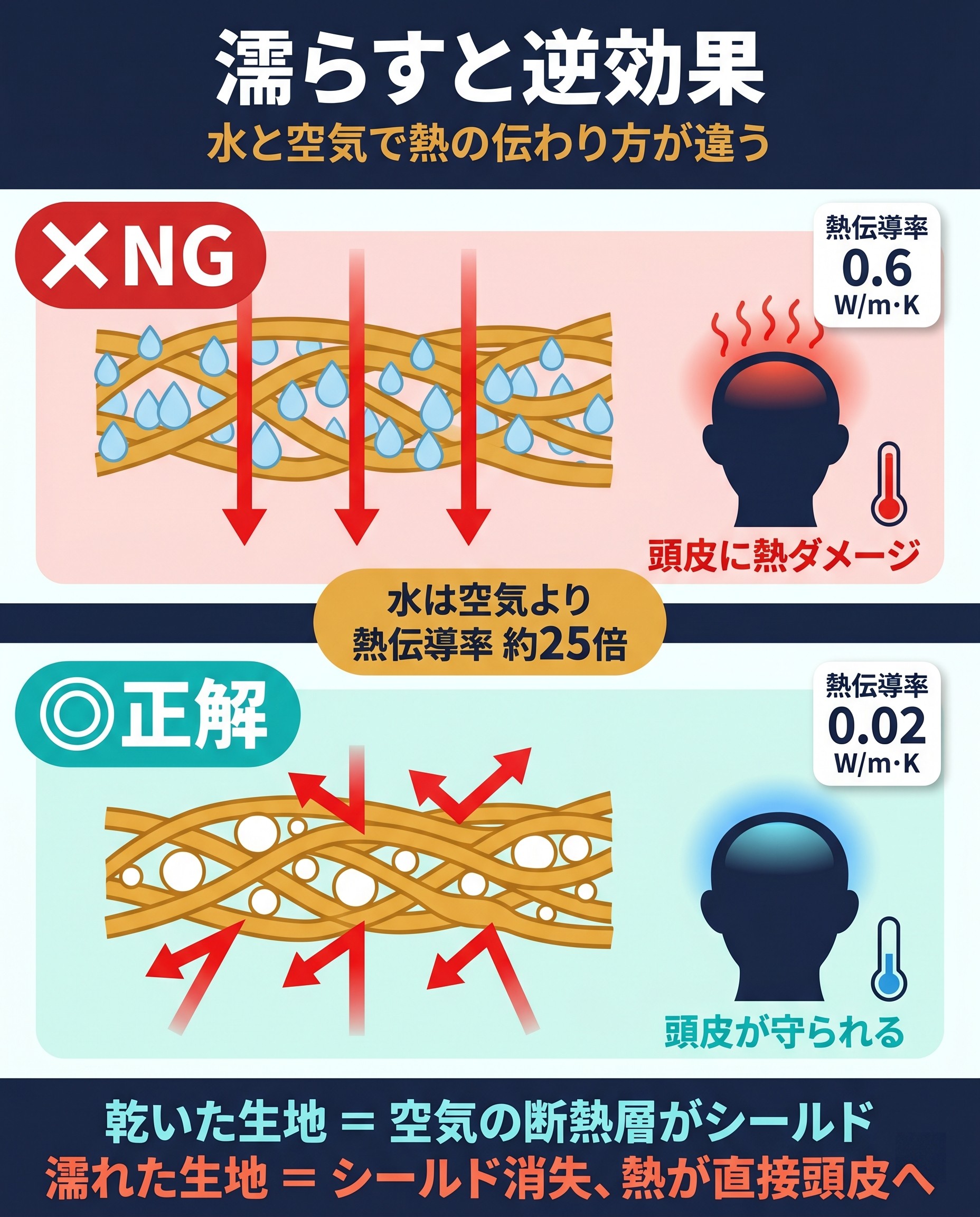 サウナハット濡らすと逆効果の科学的解説