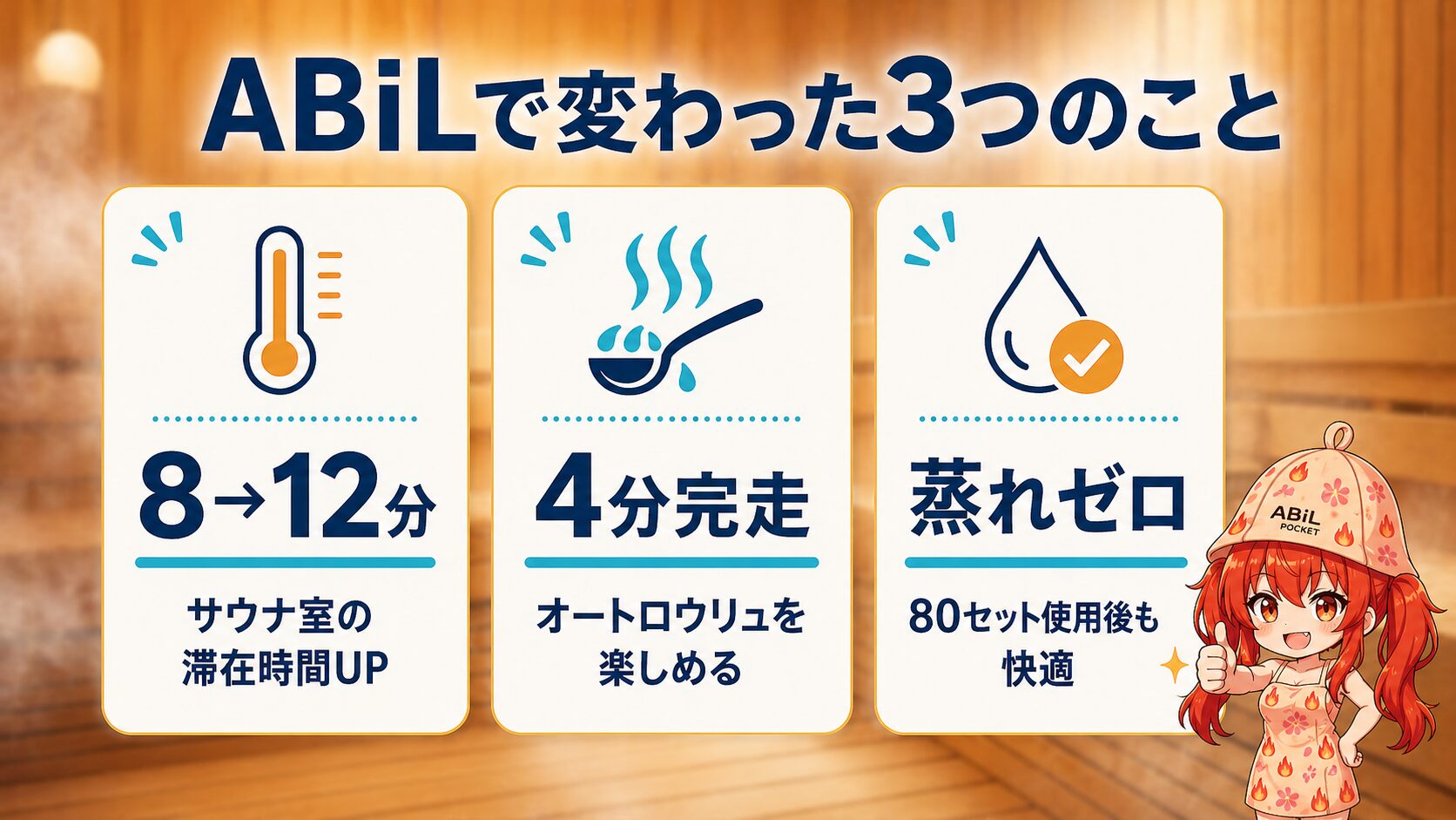 ABiL POCKETを80セット使って感じた3つの変化・滞在時間UP・ロウリュ完走・蒸れゼロ