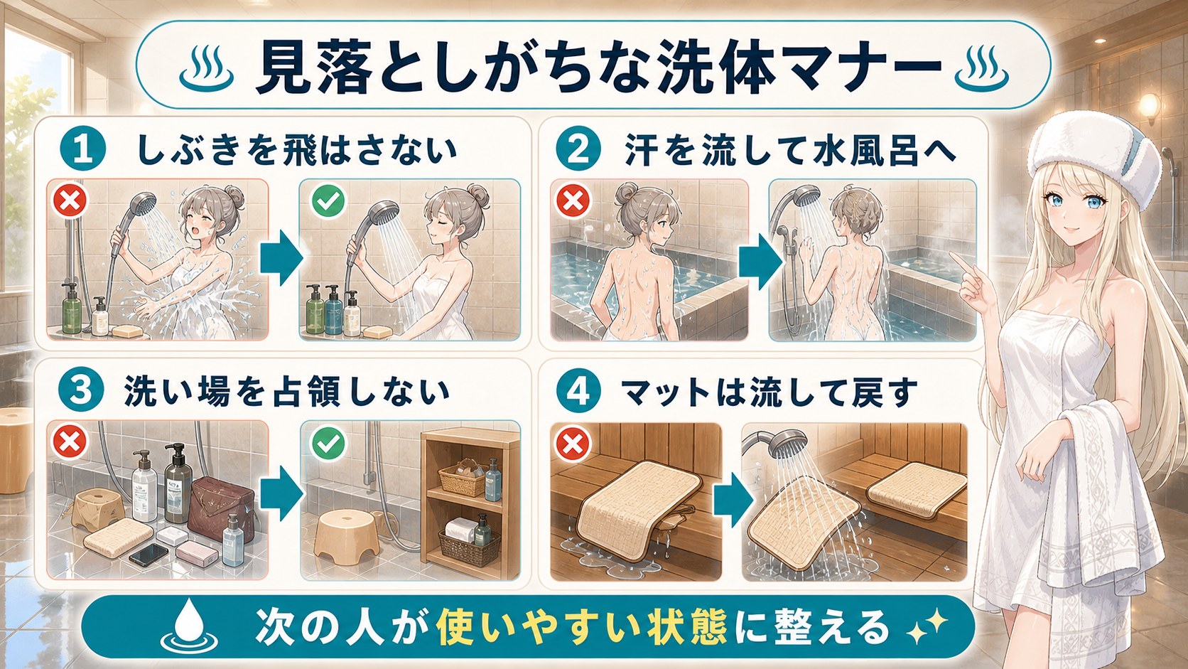 見落としがちな洗体マナー