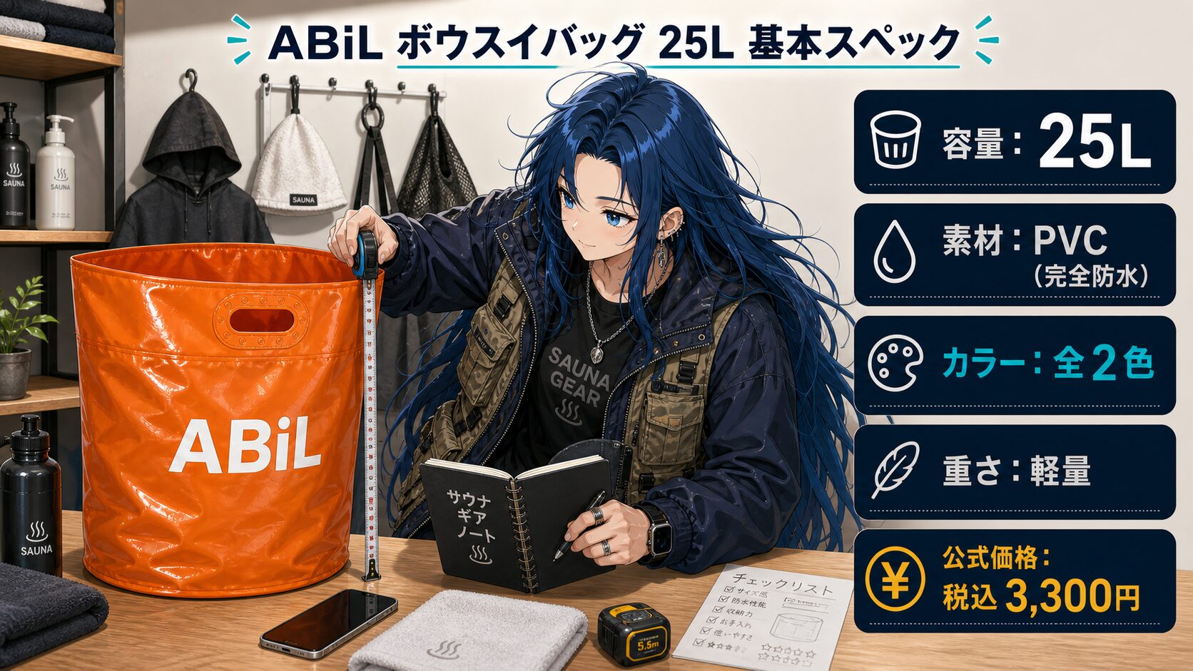 ミチルが解説するABiLボウスイバッグ25Lのスペック
