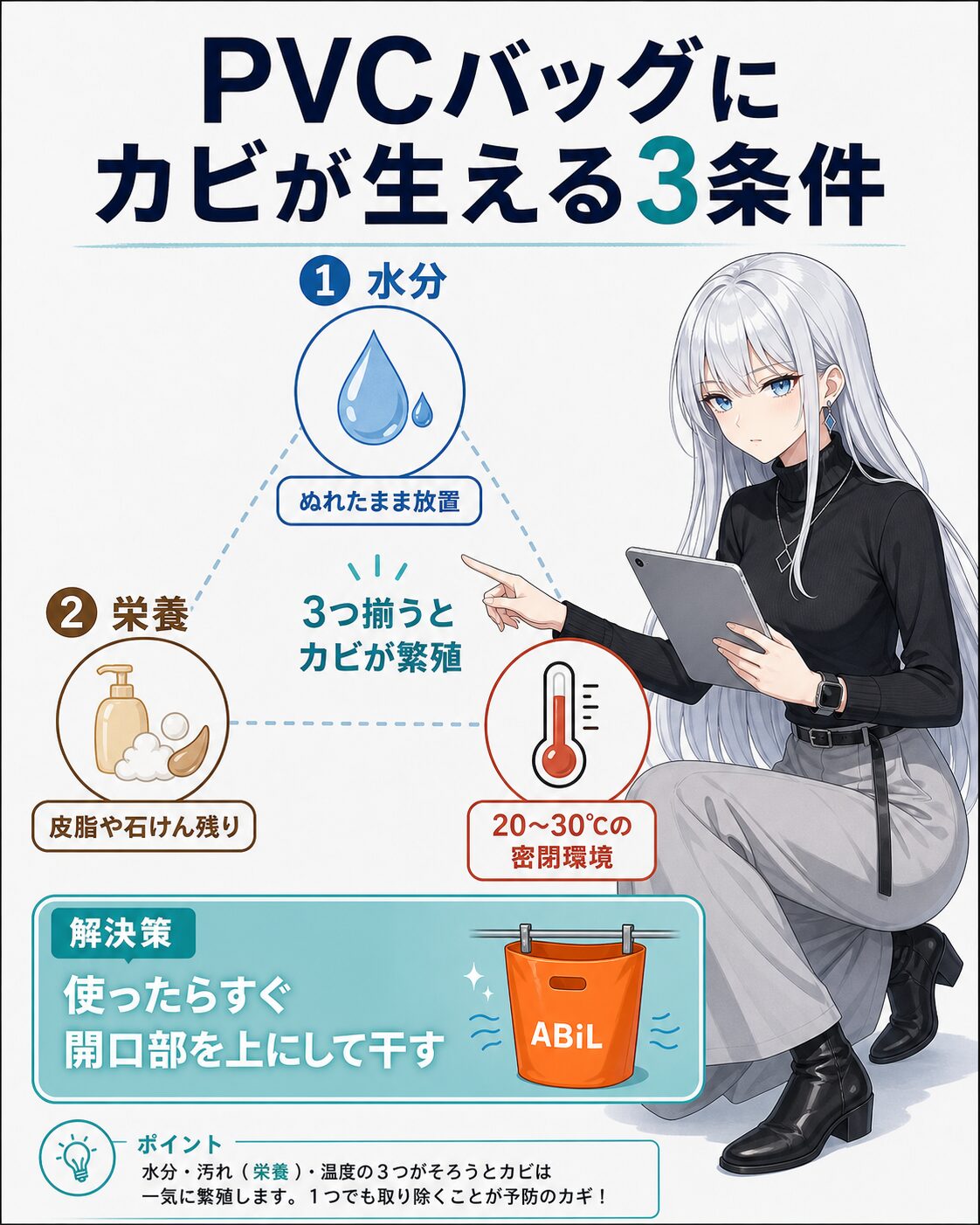 ユウキが解説するPVCバッグにカビが生える3条件