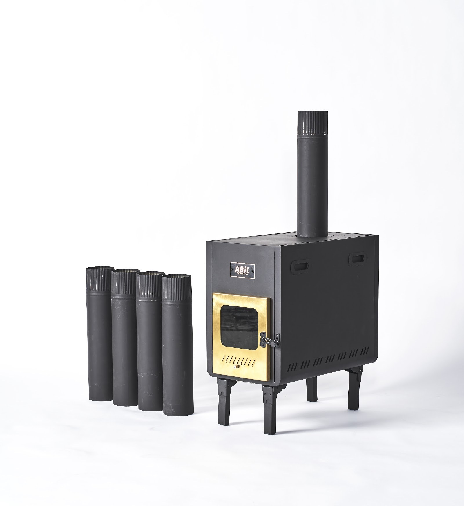 薪ストーブ本体と煙突のセット（ABiL STOVE）