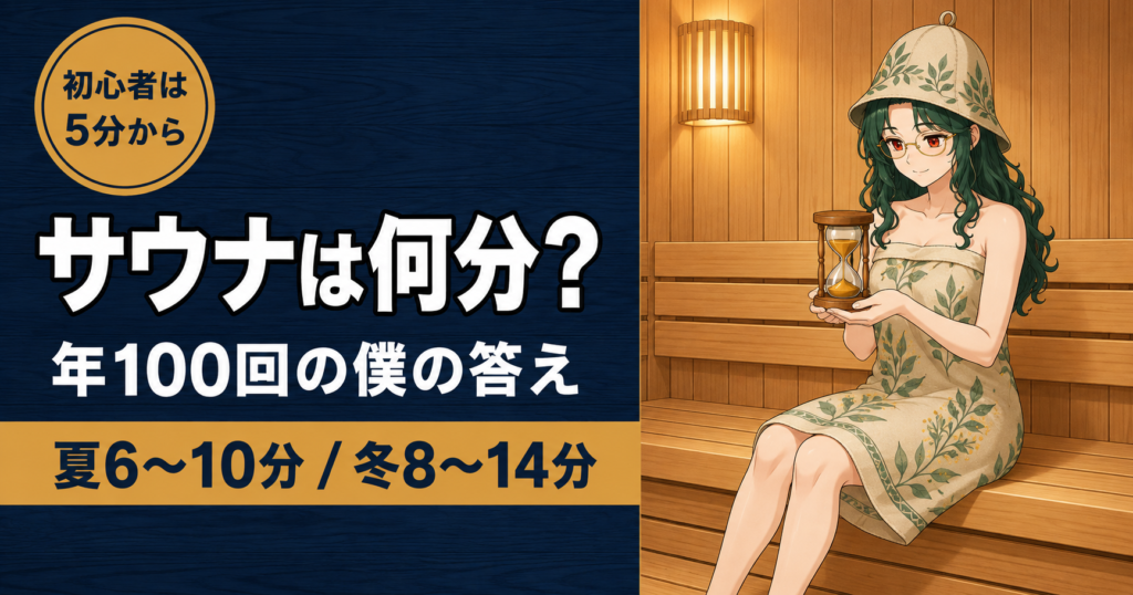 サウナは何分入るのか。夏6〜10分・冬8〜14分の目安